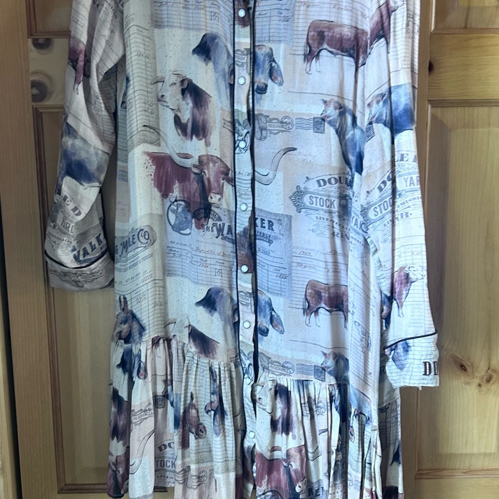Double D Ranch Long Sleeve Dress with Western PrintSuper Fun Longhorn Dress